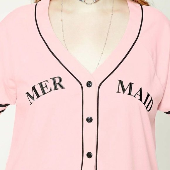 *Clearance* NWT Forever 21 Mermaid Baseball Jersey Plus Size 0X - Picture 2 of 2